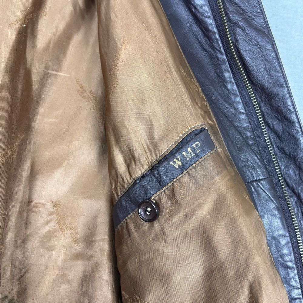 Vintage Scuola del Cuoio Firenze Italy Dark Academia Soft Brown Leather Jacket - Picture 11 of 12